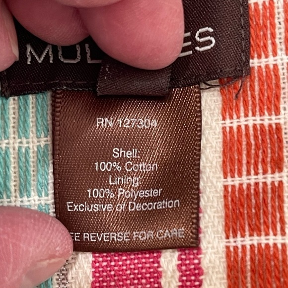 Multiples striped tassel fringe bohemian look open front jacket in a size large - Picture 7 of 16